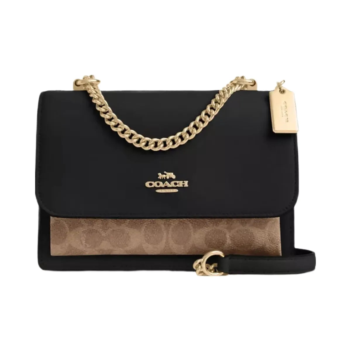 Coach Klare Crossbody Bag In Signature Canvas in Gold Tan Black Multi