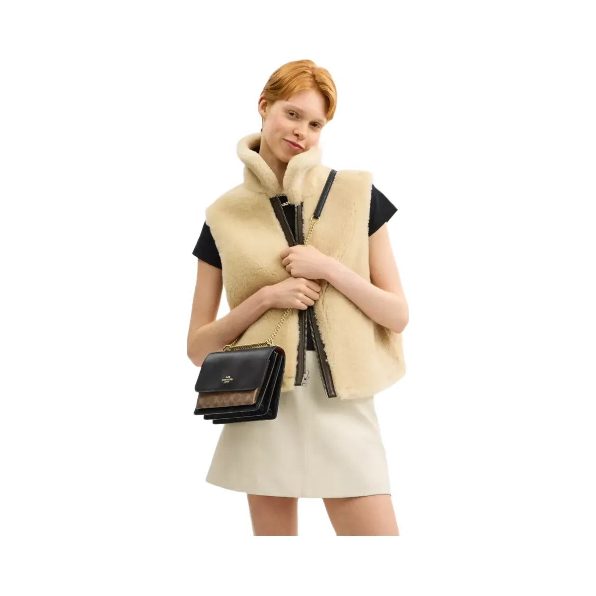 Coach Klare Crossbody Bag In Signature Canvas in Gold Tan Black Multi