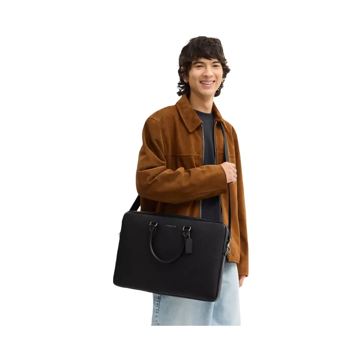 Coach Ethan Large Brief in Gunmetal Black