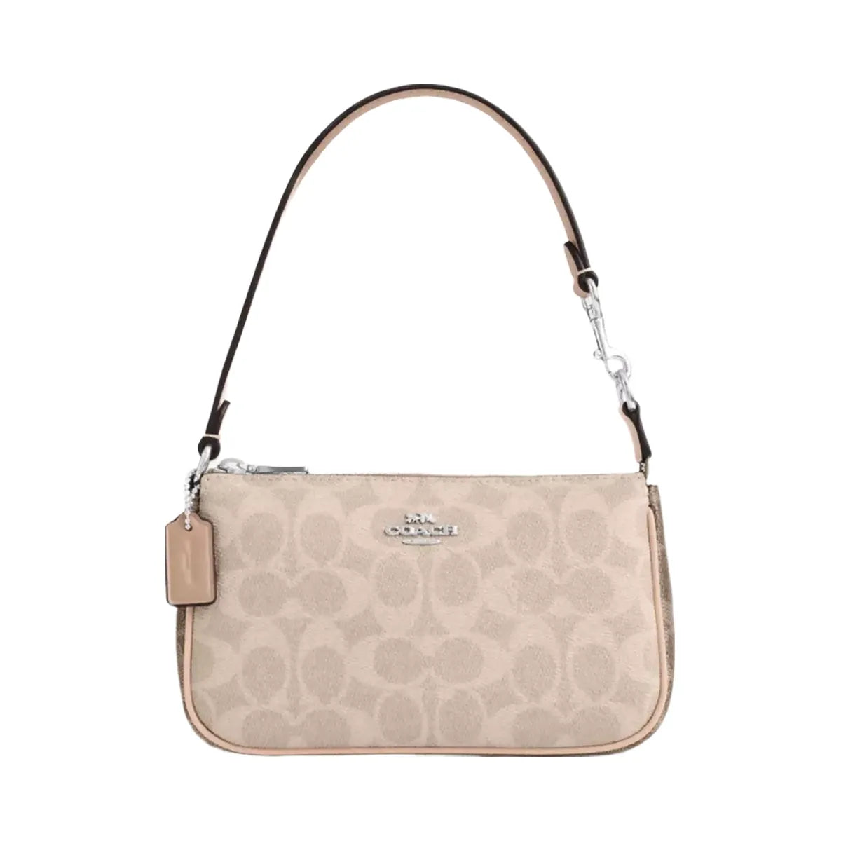 Coach Nolita 19 In Blocked Signature Canvas in Silver Sand Taupe Multi