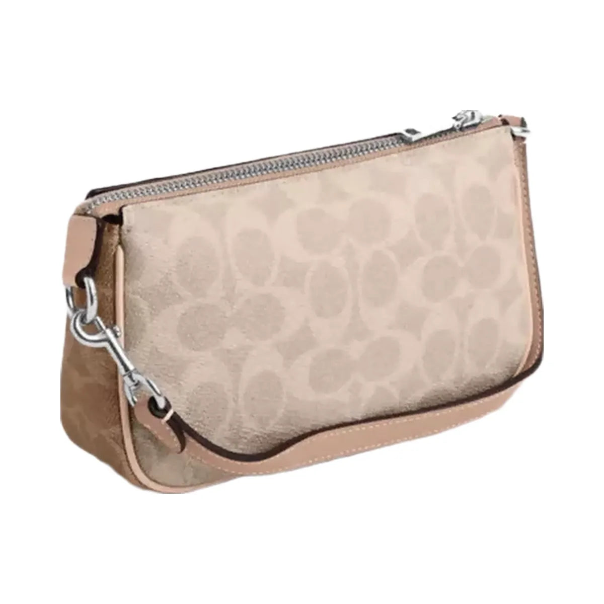 Coach Nolita 19 In Blocked Signature Canvas in Silver Sand Taupe Multi