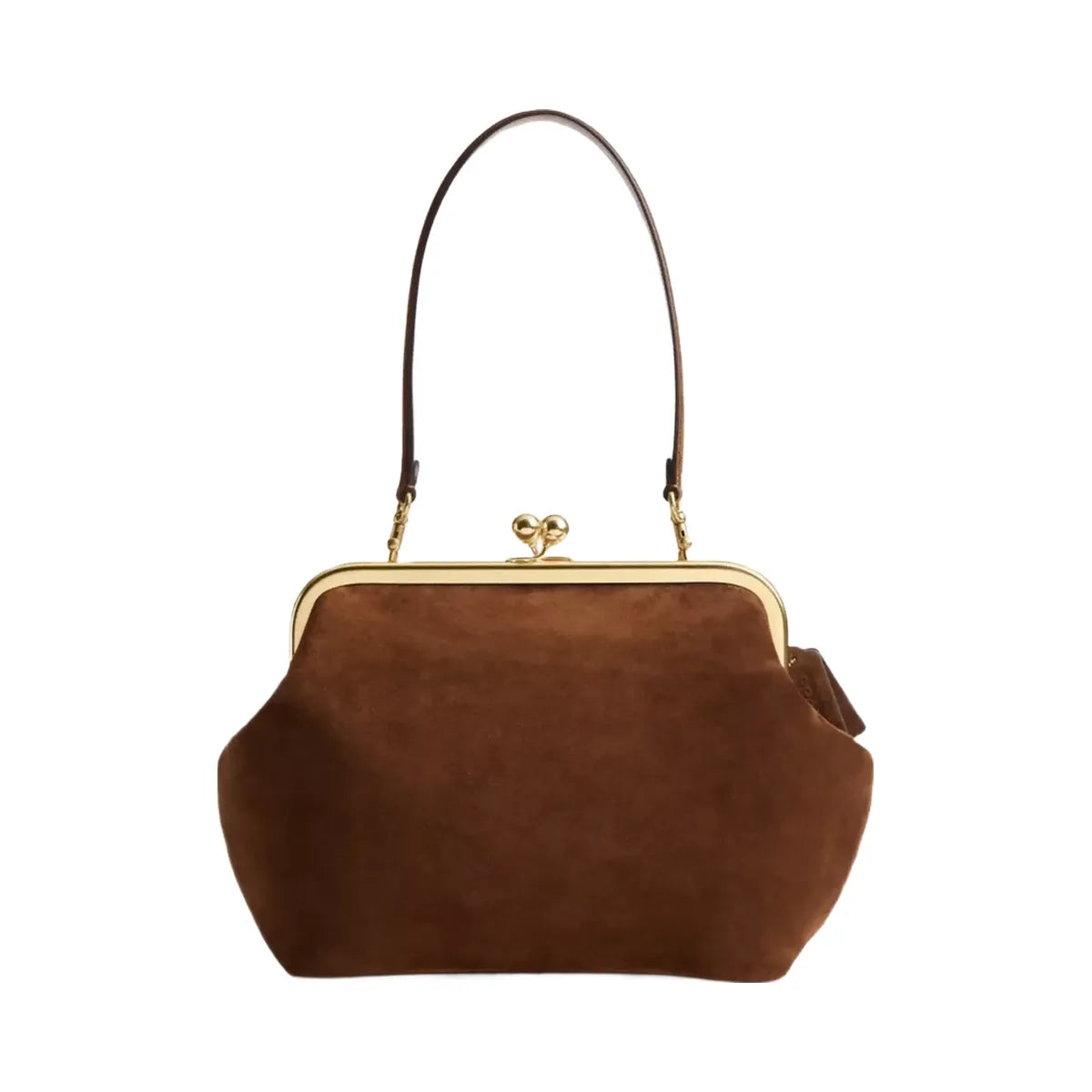 Coach Kisslock Frame Bag 27 in Brass Warm Brown