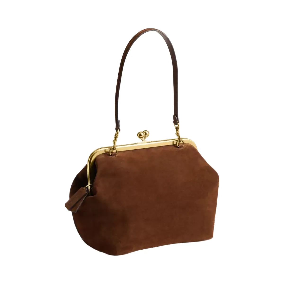 Coach Kisslock Frame Bag 27 in Brass Warm Brown