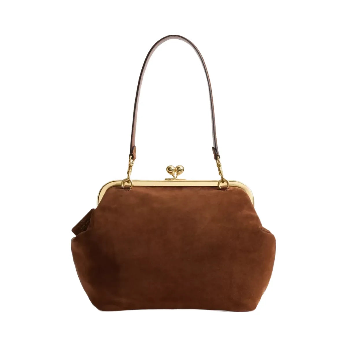 Coach Kisslock Frame Bag 27 in Brass Warm Brown