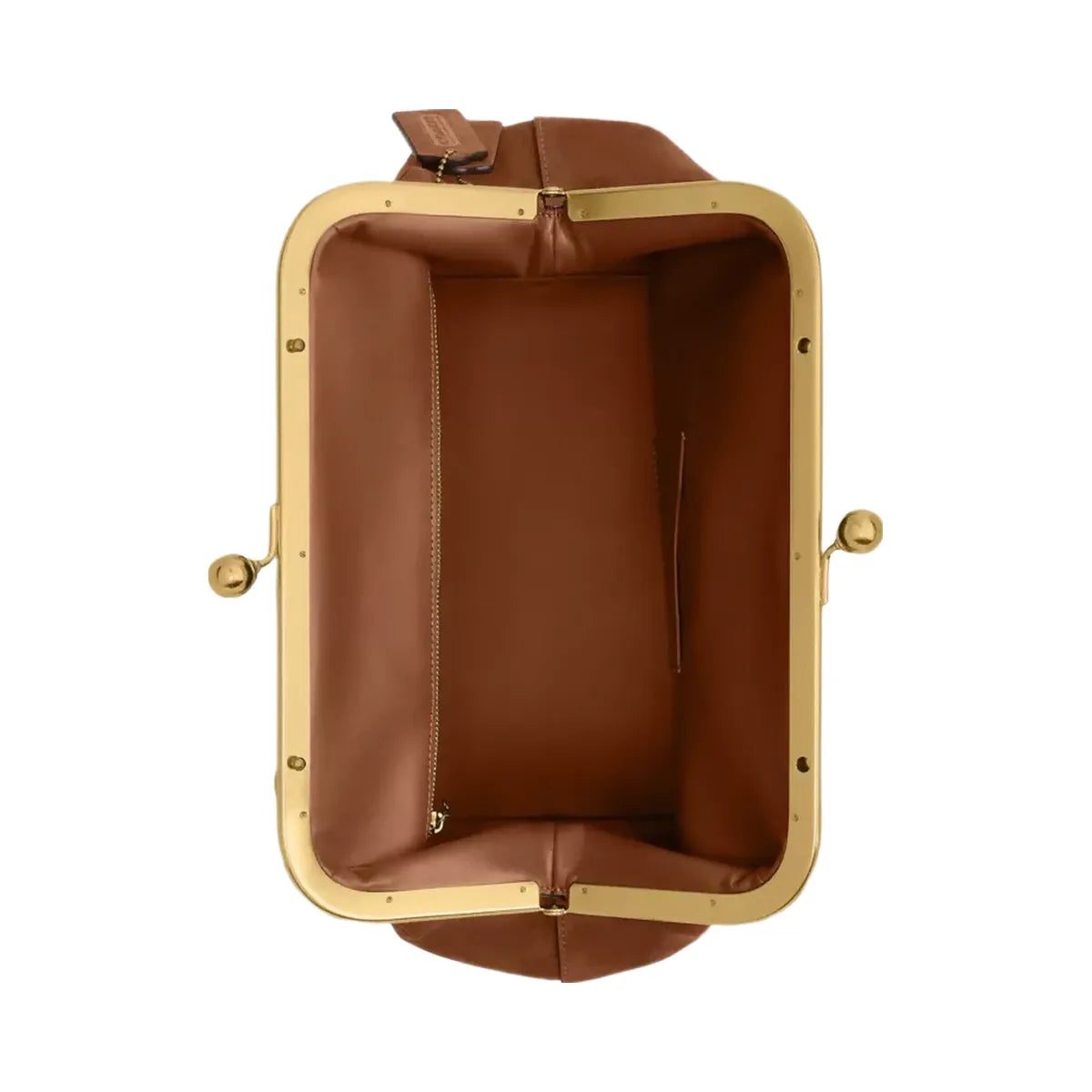 Coach Kisslock Frame Bag 27 in Brass Warm Brown