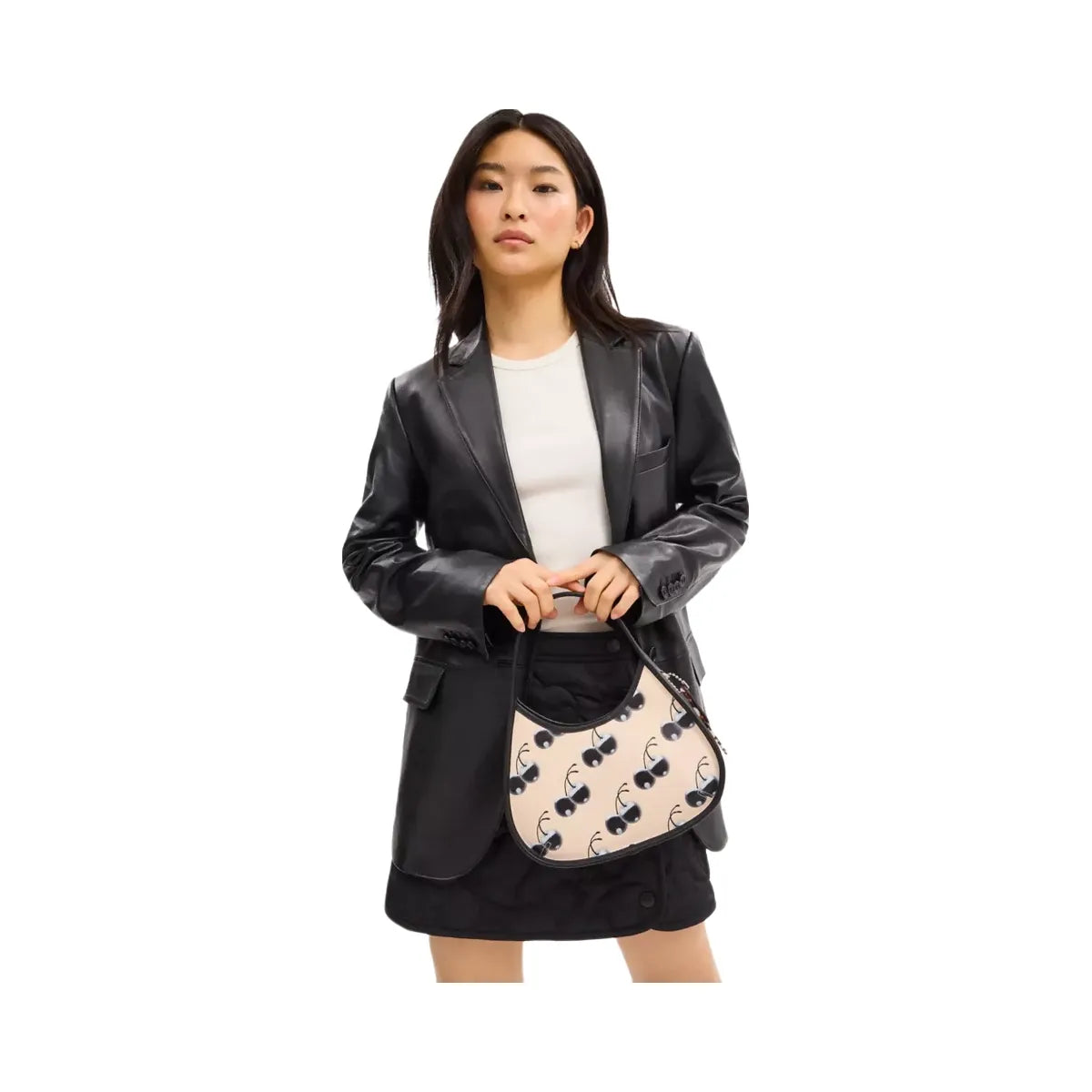 Coach Ergo Bag In Coachtopia Leather With Cherry Print in Black Cloud Multi