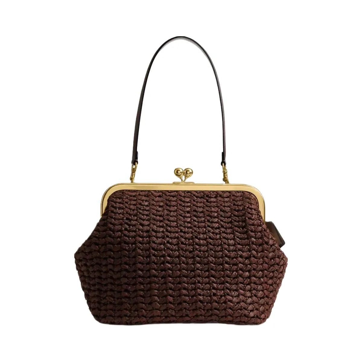 Coach Kisslock Frame Bag 27 in Brass Maple