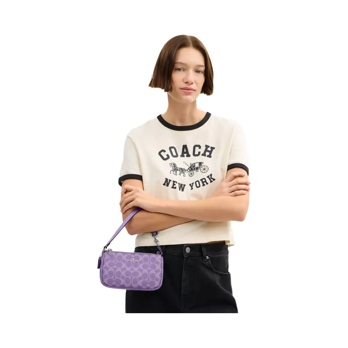 Coach Nolita 19 In Signature Canvas in Silver Iris
