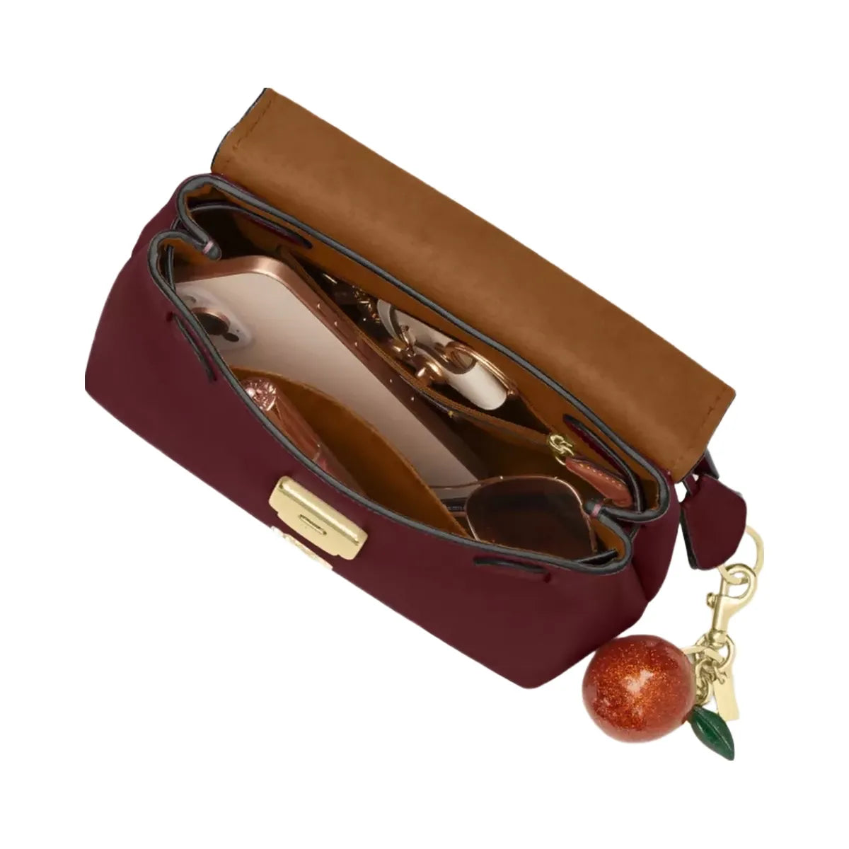 Coach Emory Top Handle Bag in Gold Maroon