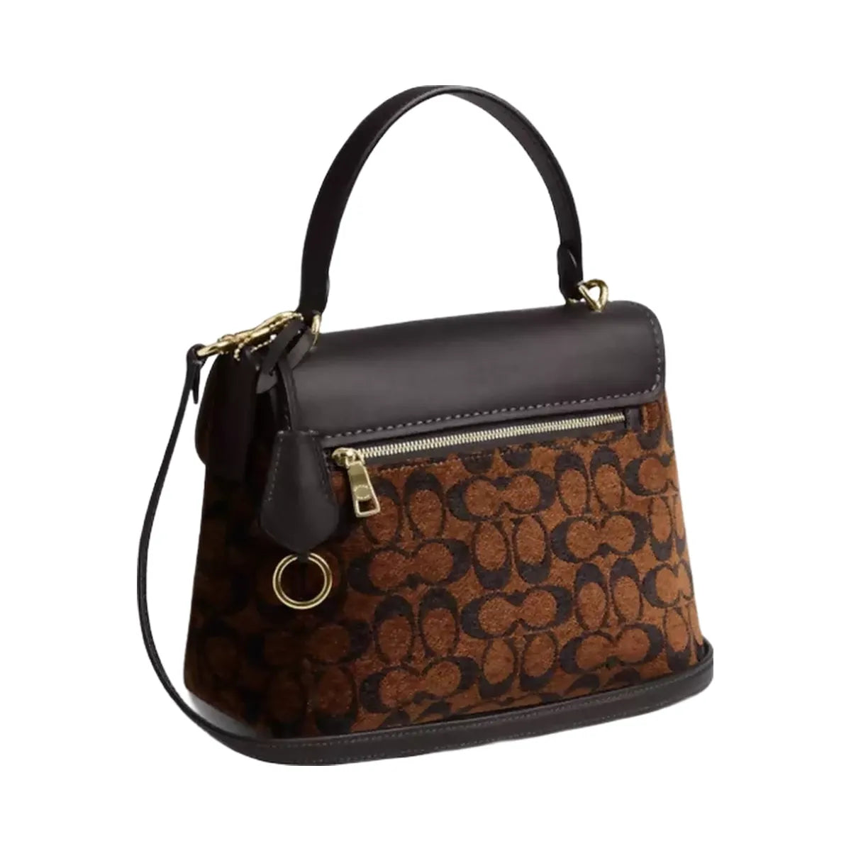 Coach Emory Top Handle Bag In Signature Chenille in Gold Truffle