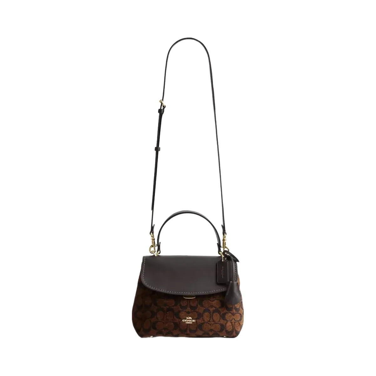 Coach Emory Top Handle Bag In Signature Chenille in Gold Truffle