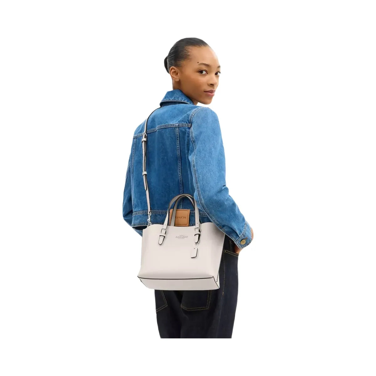 Coach Mollie Tote Bag 25 in Silver Chalk
