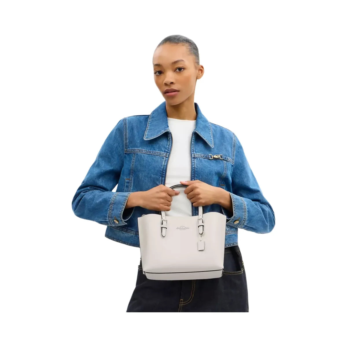 Coach Mollie Tote Bag 25 in Silver Chalk