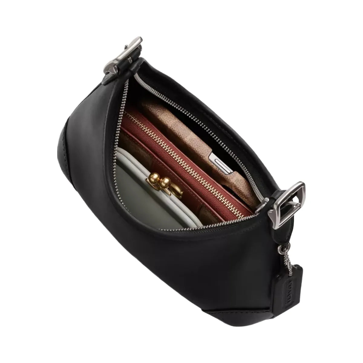 Coach Hamptons Hobo Bag in Silver Black