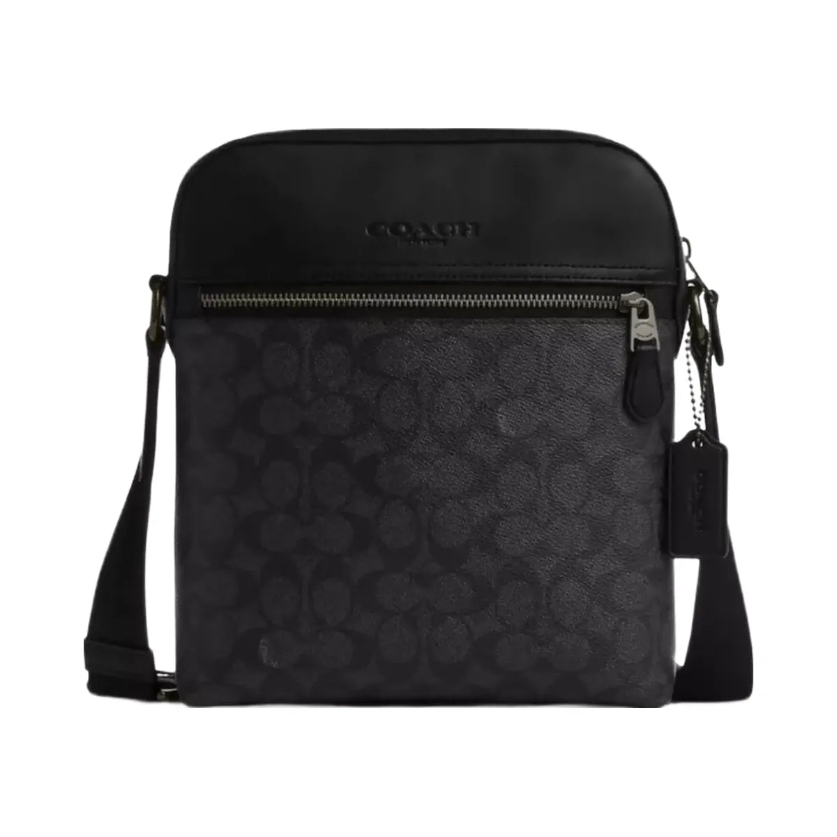 Coach Houston Flight Bag In Signature Canvas in Gunmetal Charcoal Black