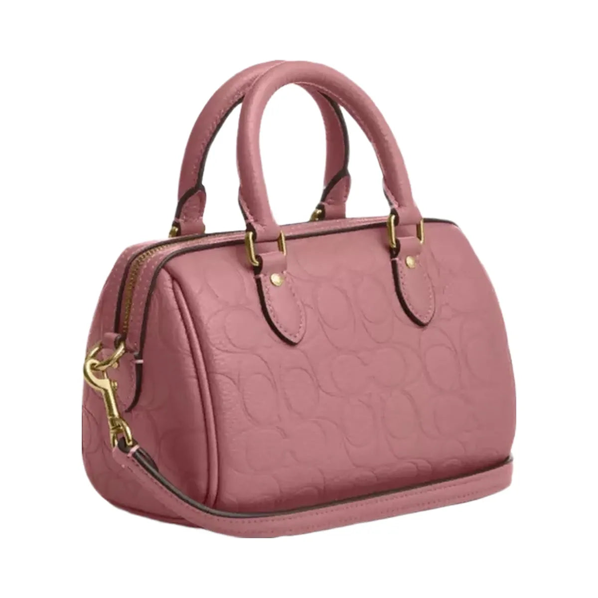 Coach Mini Rowan Crossbody Bag In Signature Leather in Gold Peony