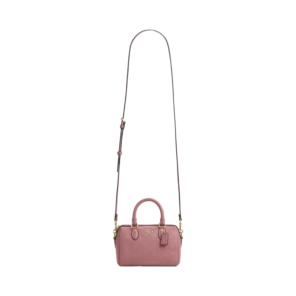 Coach Mini Rowan Crossbody Bag In Signature Leather in Gold Peony