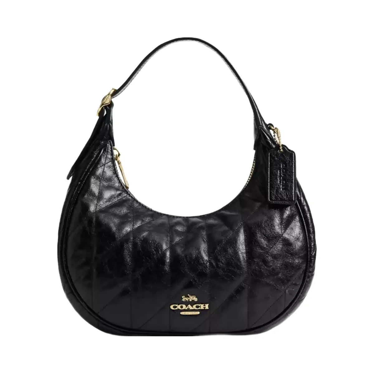 Coach Emily Shoulder Bag With Quilting in Gold Black