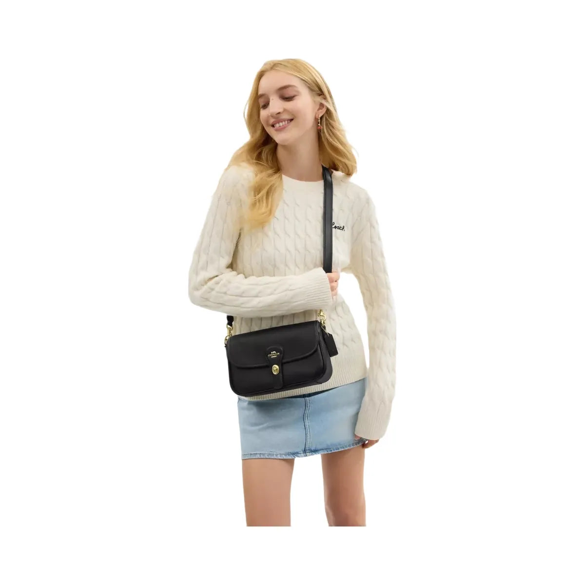 Coach Hadley Shoulder Bag in Gold Black