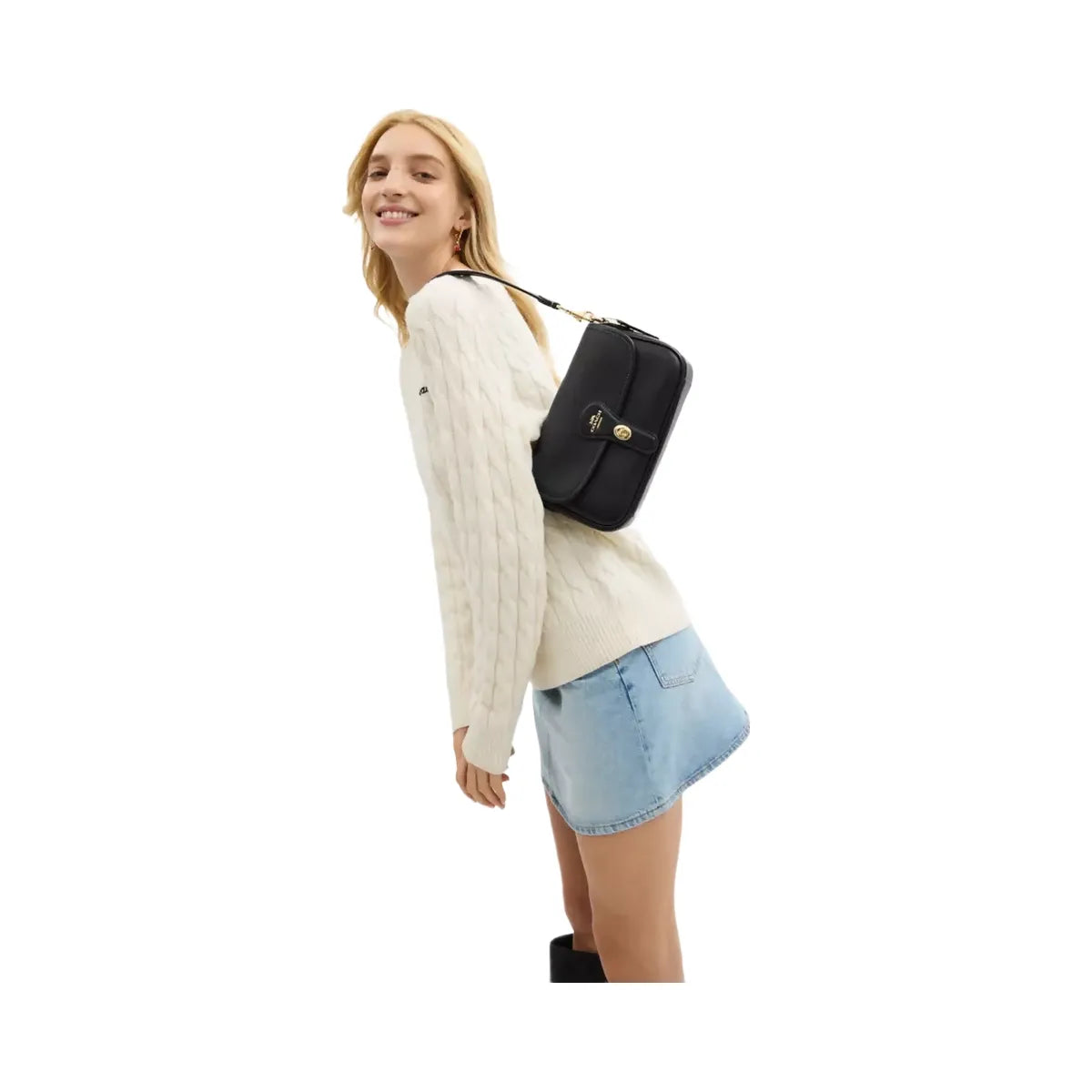 Coach Hadley Shoulder Bag in Gold Black