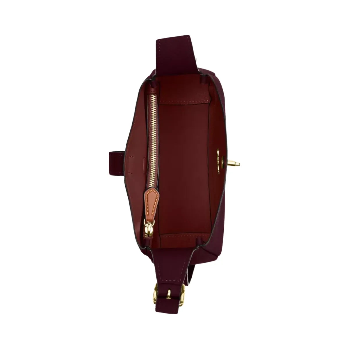 Coach Hadley Mini Crossbody Bag in Gold Dark Wine