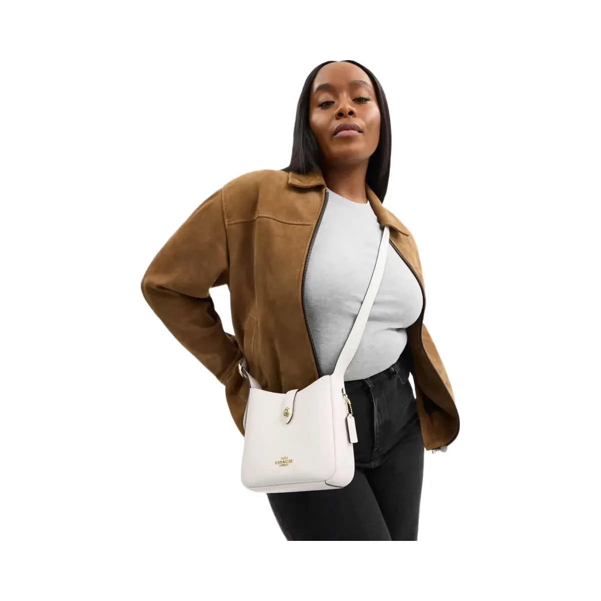 Coach Hadley Mini Crossbody Bag in Gold Chalk
