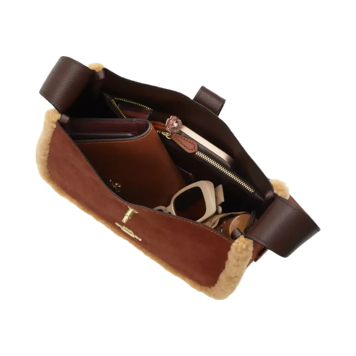 Coach Hadley Convertible Crossbody Bag in Gold Vintage Brown Multi