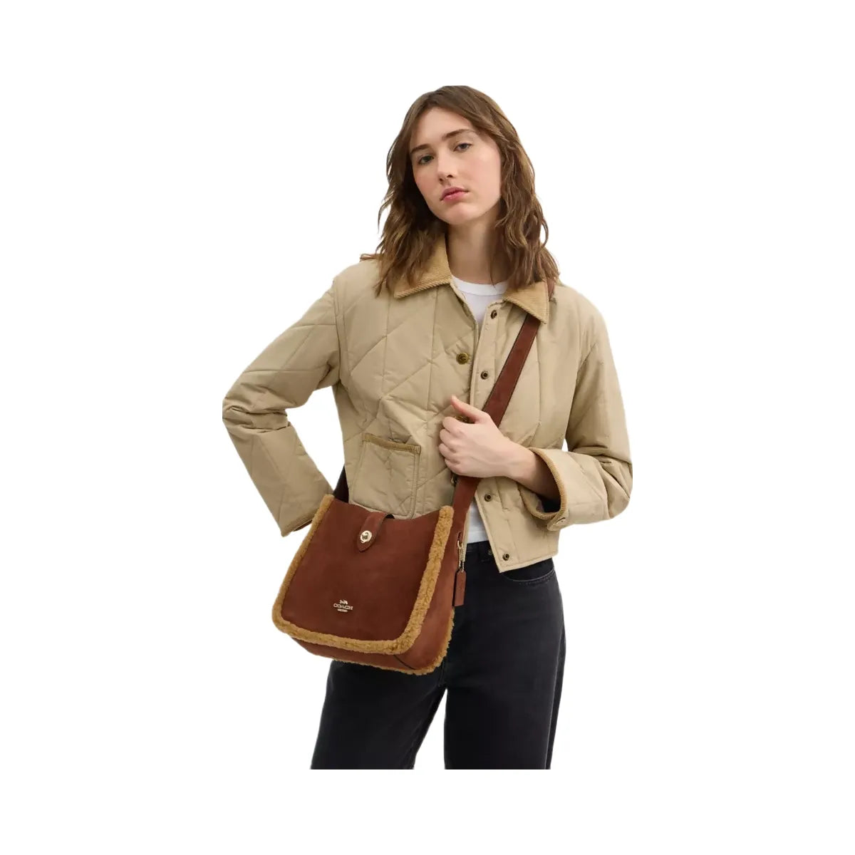 Coach Hadley Convertible Crossbody Bag in Gold Vintage Brown Multi