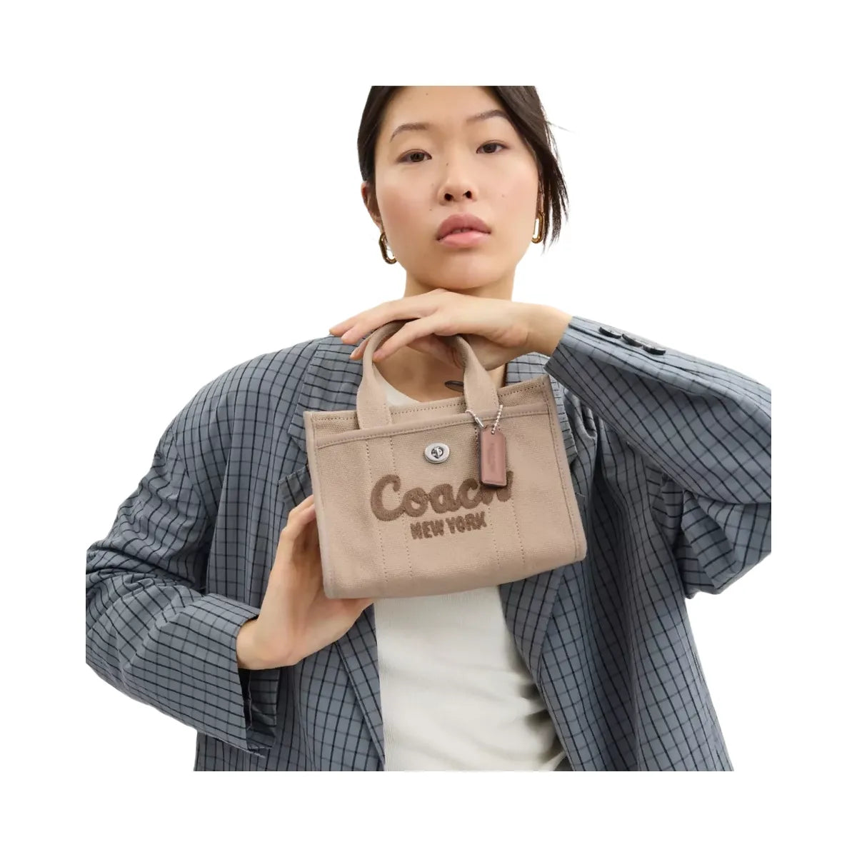 Coach Cargo Tote Bag 20 in Silver Dark Natural
