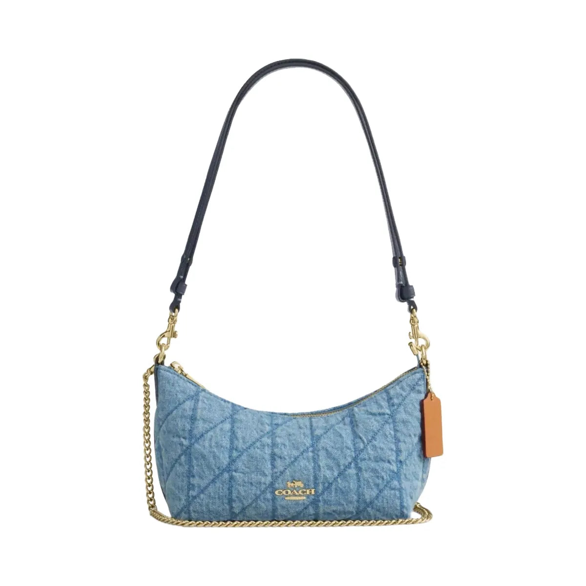 Coach Caitlin Shoulder Bag With Quilting in Gold Indigo