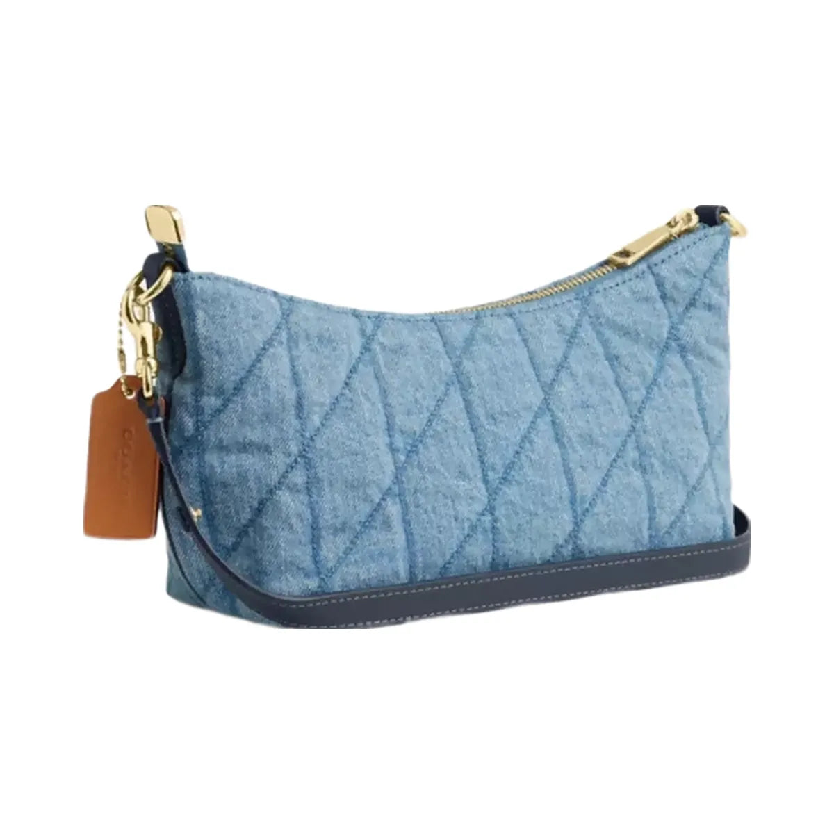 Coach Caitlin Shoulder Bag With Quilting in Gold Indigo