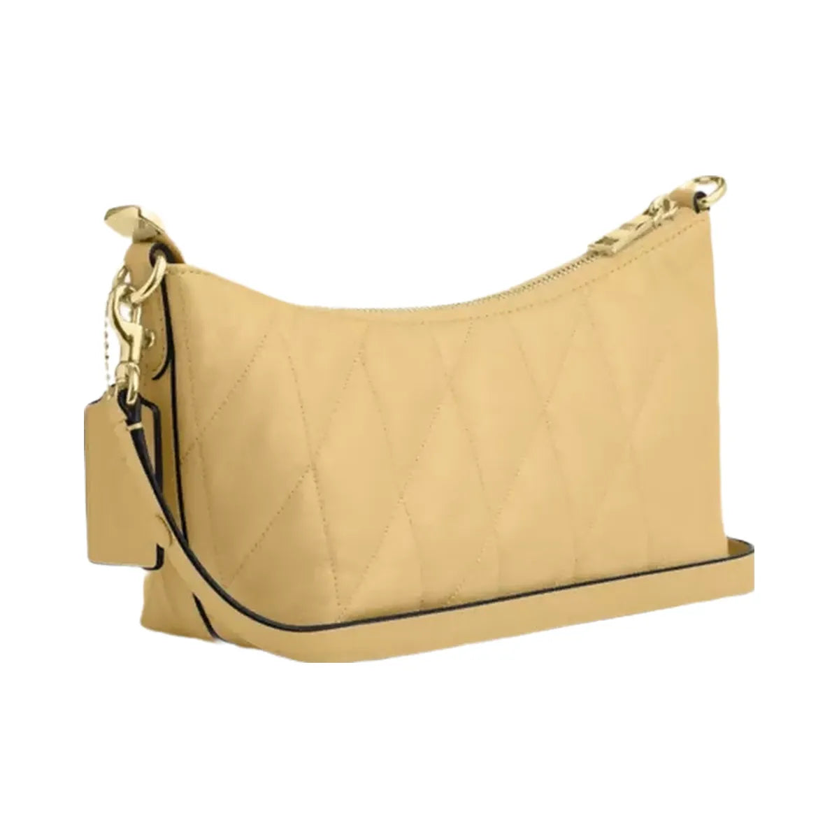 Coach Caitlin Shoulder Bag With Quilting in Gold Soft Yellow