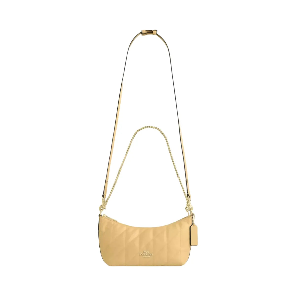 Coach Caitlin Shoulder Bag With Quilting in Gold Soft Yellow
