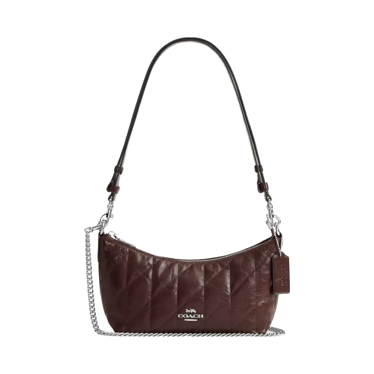 Coach Caitlin Shoulder Bag With Quilting in Silver Maple