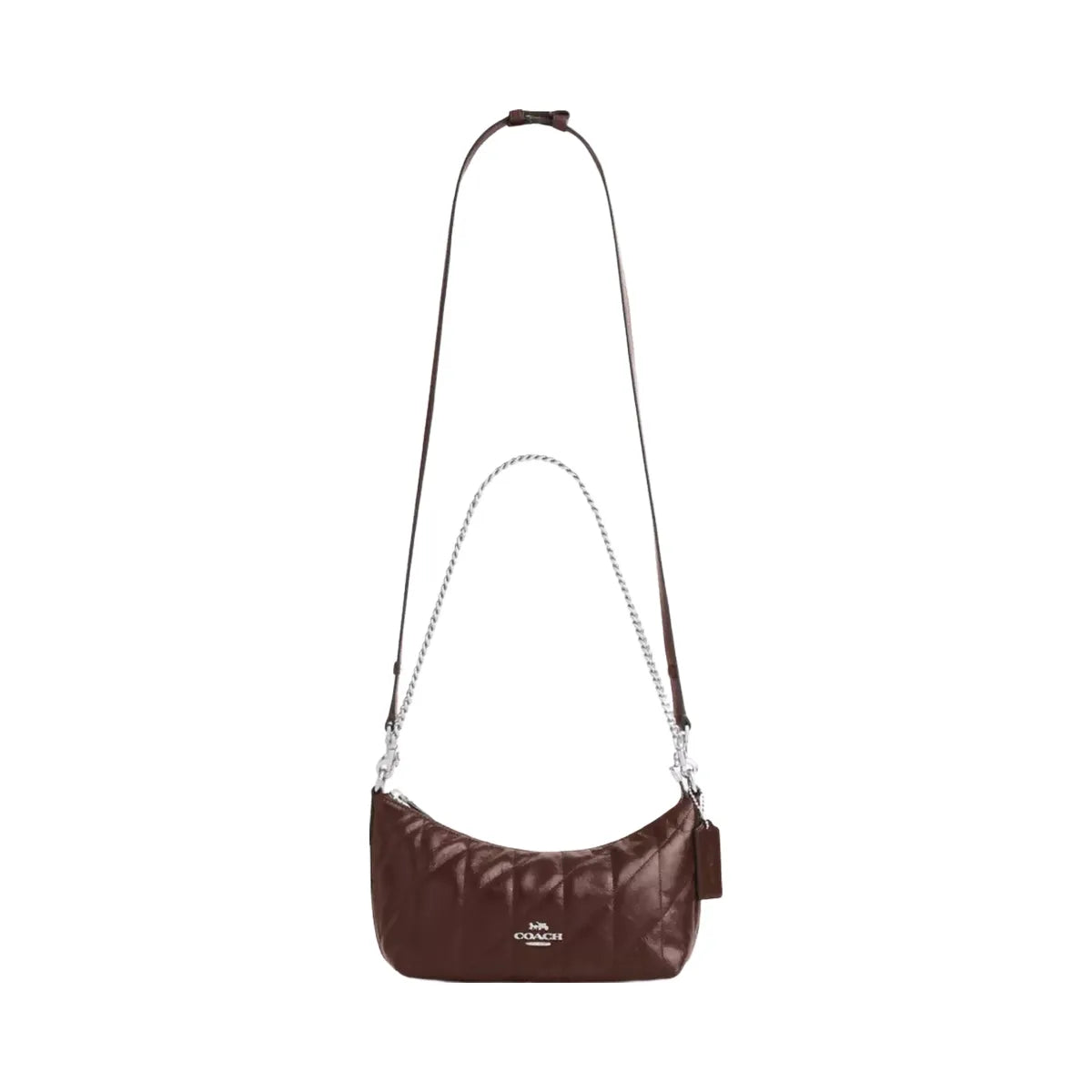 Coach Caitlin Shoulder Bag With Quilting in Silver Maple