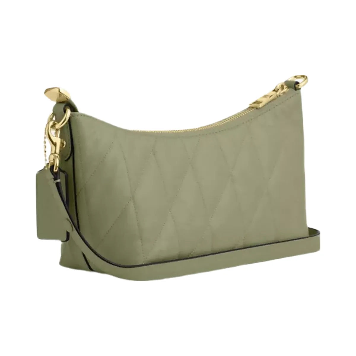 Coach Caitlin Shoulder Bag With Quilting in Gold Pistachio