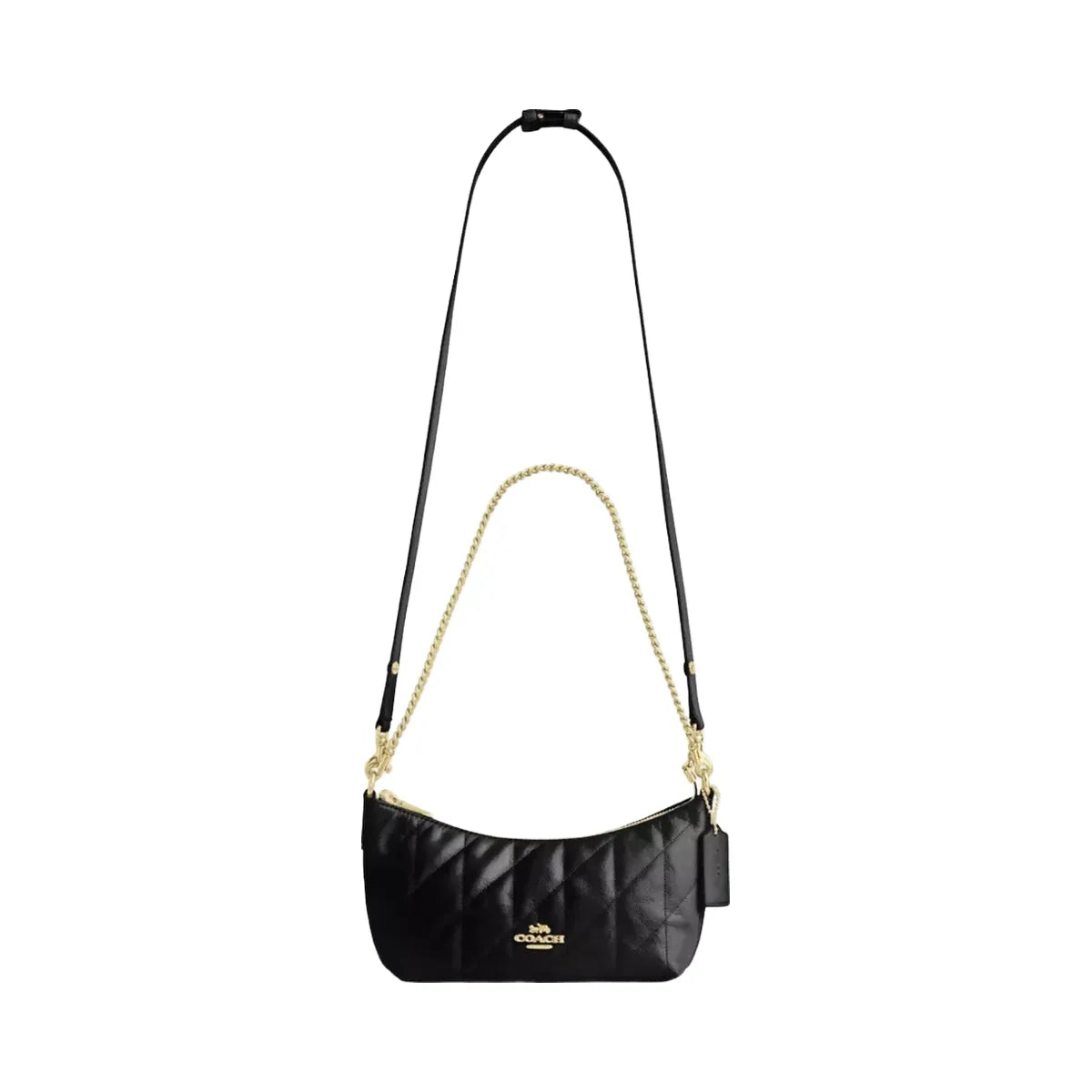 Coach Caitlin Shoulder Bag With Quilting in Gold Black
