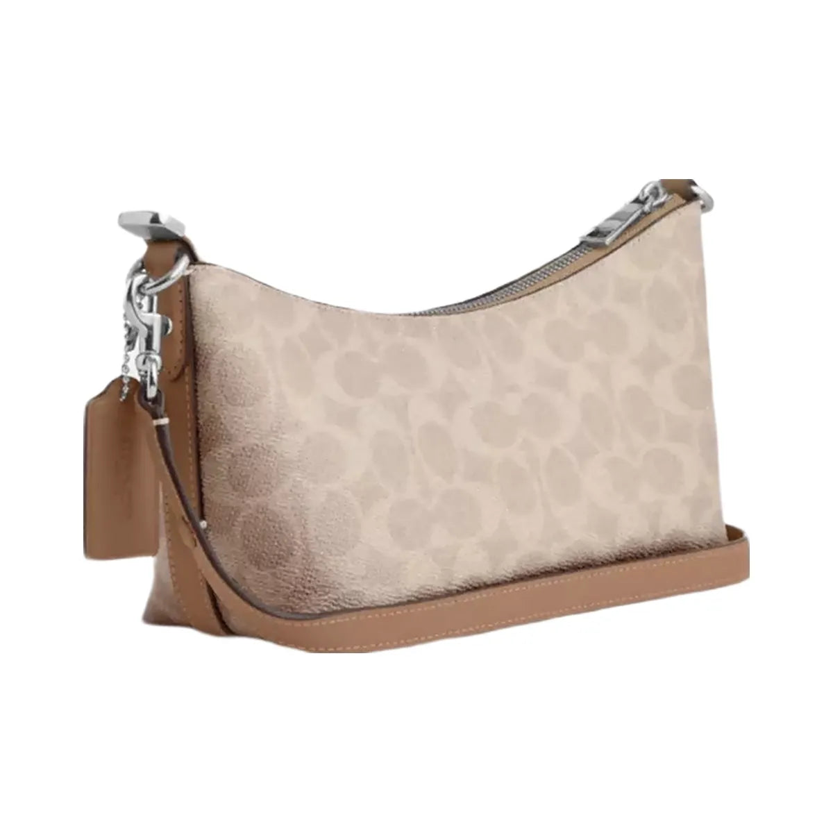 Coach Caitlin Shoulder Bag In Signature Canvas in Silver Sand Taupe