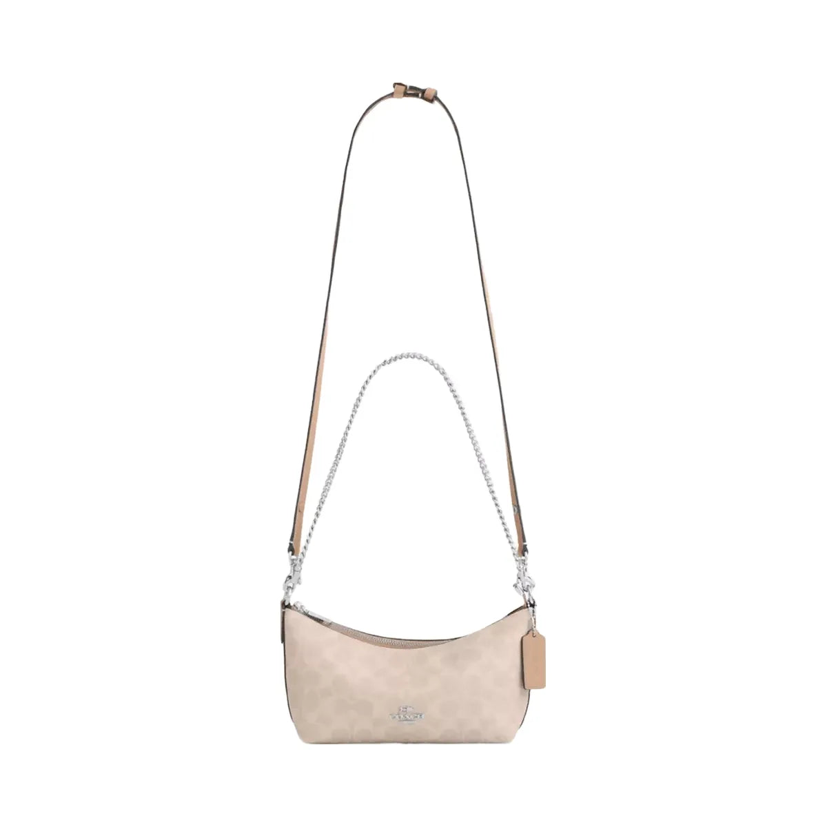 Coach Caitlin Shoulder Bag In Signature Canvas in Silver Sand Taupe