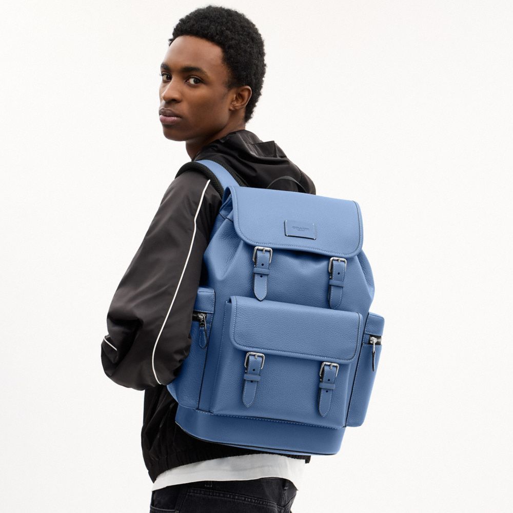 Coach Sprint Backpack Silver Light Denim