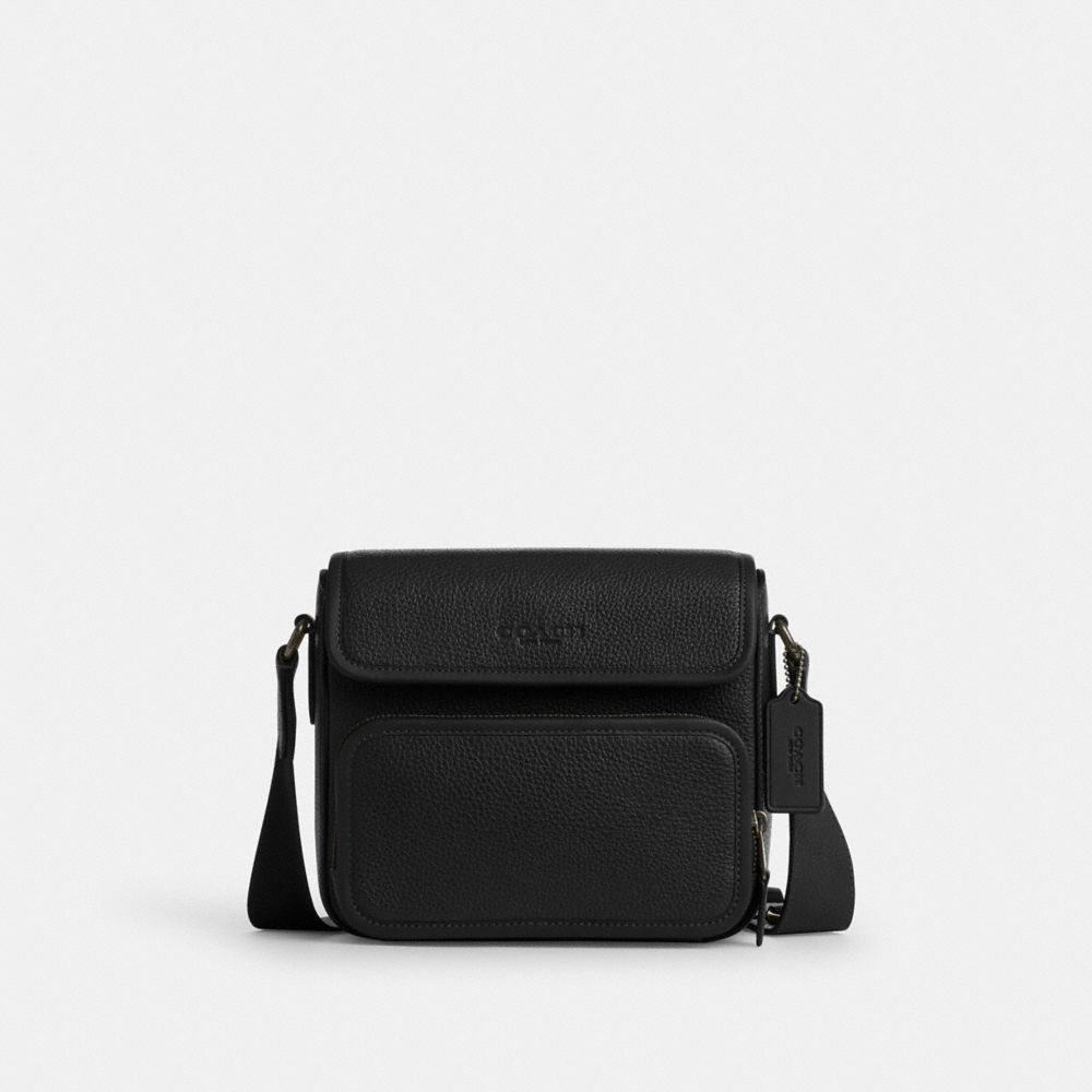 Coach Sullivan Flap Crossbody Bag Gunmetal Black