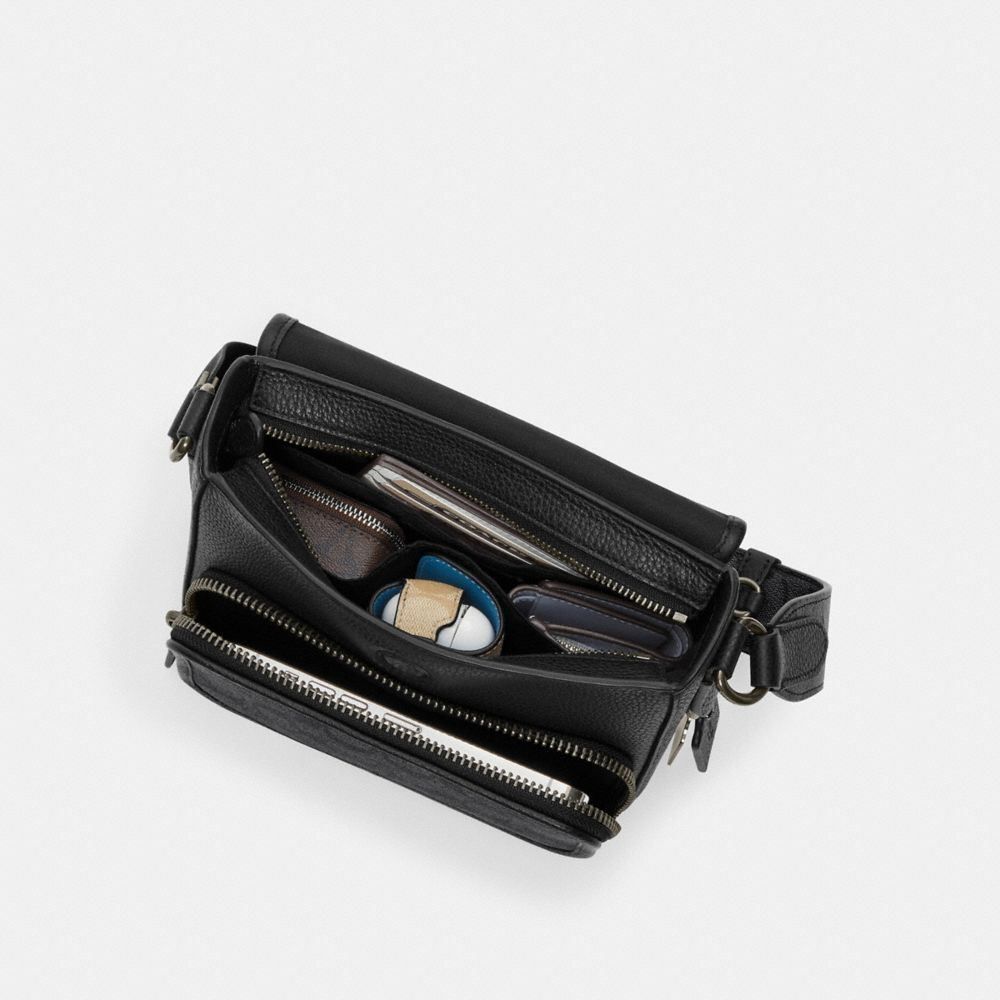 Coach Sullivan Flap Crossbody Bag Gunmetal Black