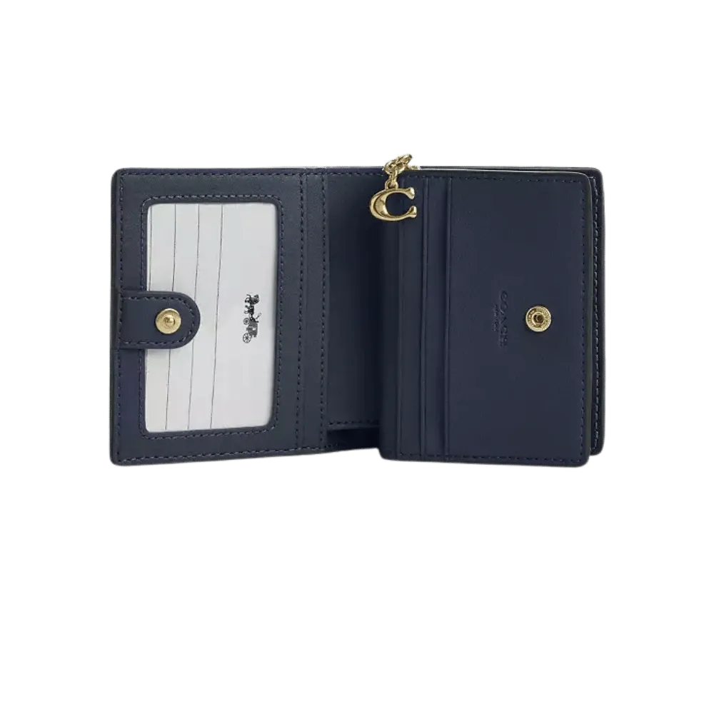 Coach Snap Wallet In Signature Denim Indigo