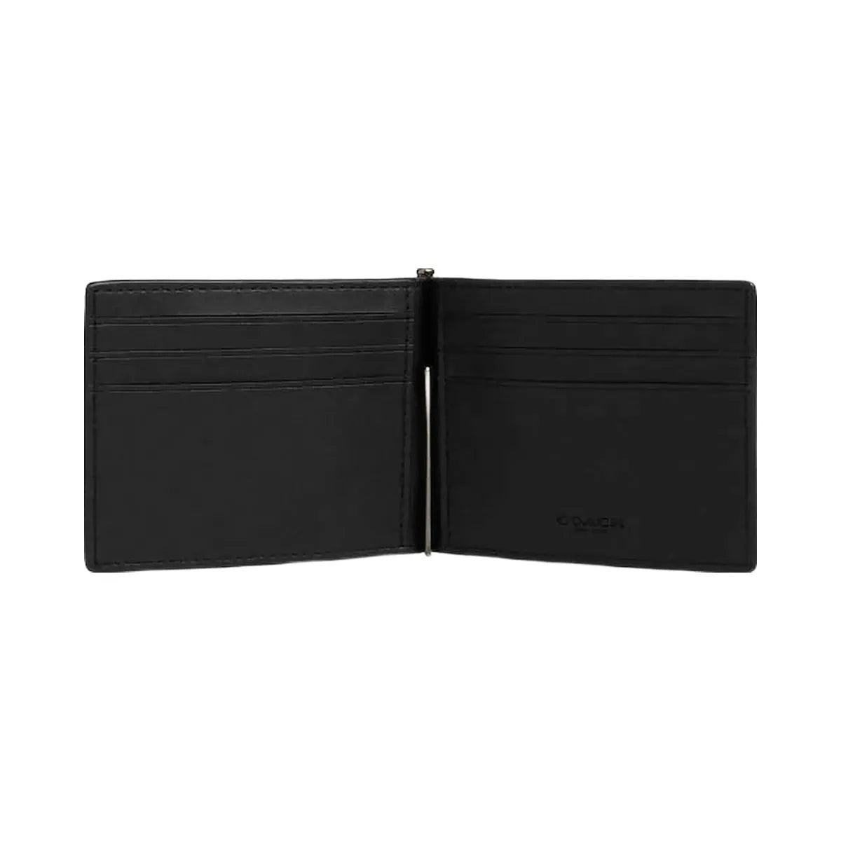 Coach Slim Money Clip Billfold Wallet In Signature Canvas Signature Canvas-Qb-Tan-Black