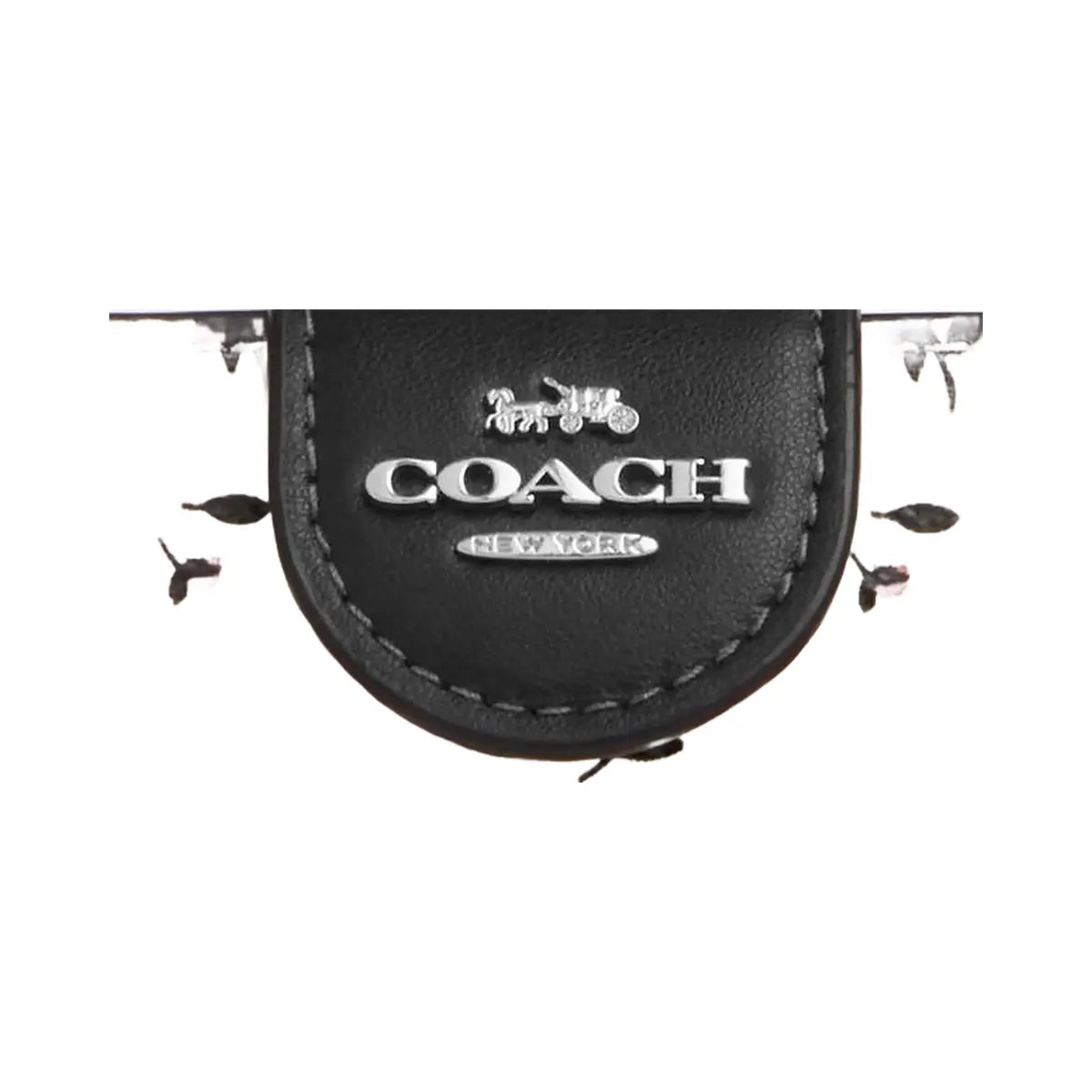 Coach Medium Corner Zip Wallet With Floral Print Silver-Chalk-Black Multi