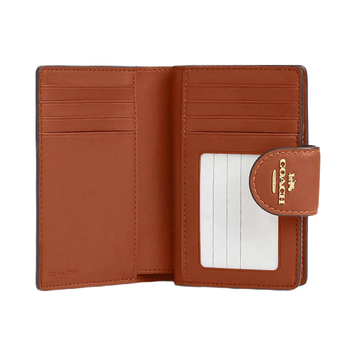 Coach Medium Corner Zip Wallet Smooth Leather-Gold-Tan