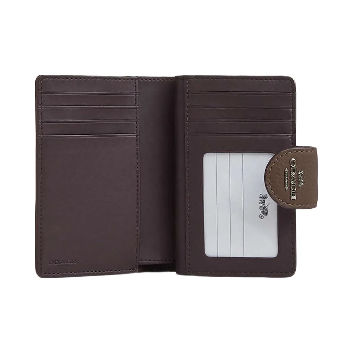 Coach Medium Corner Zip Wallet Pebbled Leather-Qb-Dark Stone