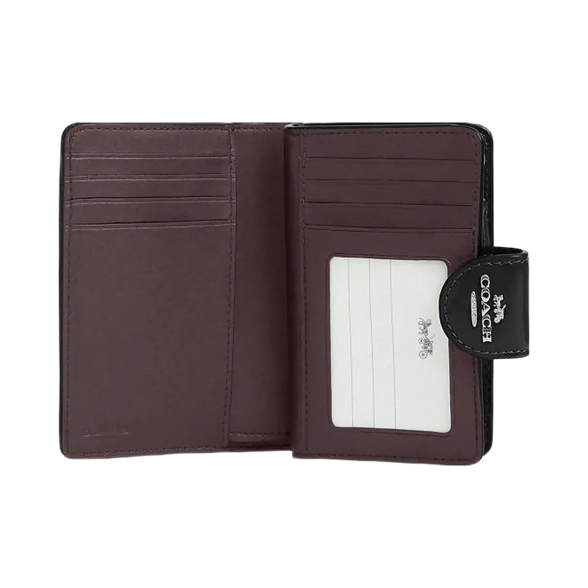 Coach Medium Corner Zip Wallet Novelty Leather-Silver-Black