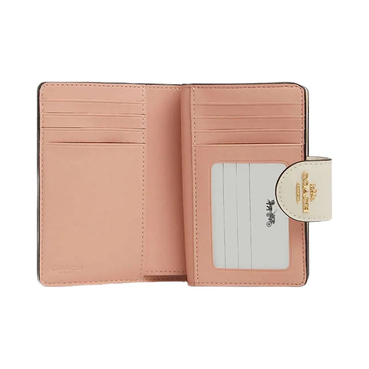 Coach Medium Corner Zip Wallet In Signature Canvas With Floral Print Gold-Sand Multi