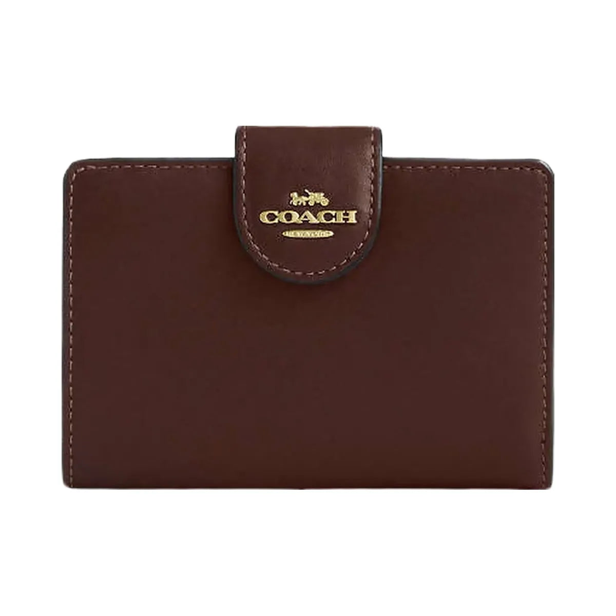 Coach Medium Corner Zip Wallet Calf Leather-Gold-Maple